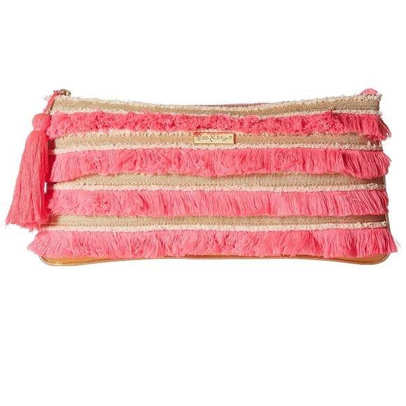 Lilly Pulitzer Handbags - Lilly Pulitzer Fiji Fringe Beach Clutch